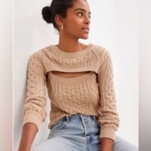 Anthropologie Cable-Knit Sweater Tank Set